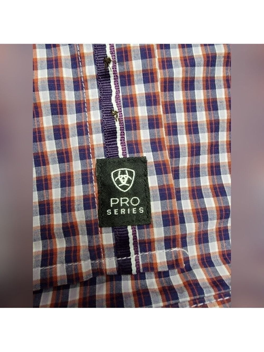 Ariat Pro Series Shirt Short Sleeve Men Large Red Plaid Cotton Poly Rodeo Work - Picture 4 of 12